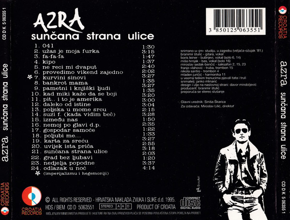 Azra (3) - SunÄana Strana Ulice (CD, Album, RE)