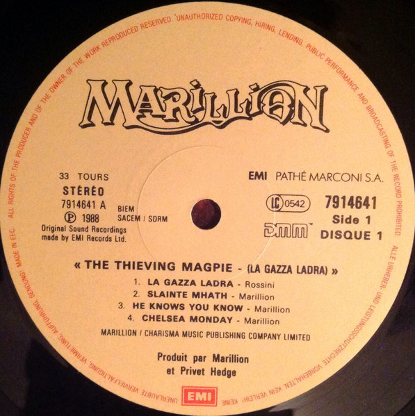 Marillion - The Thieving Magpie (La Gazza Ladra) (2xLP, Album)