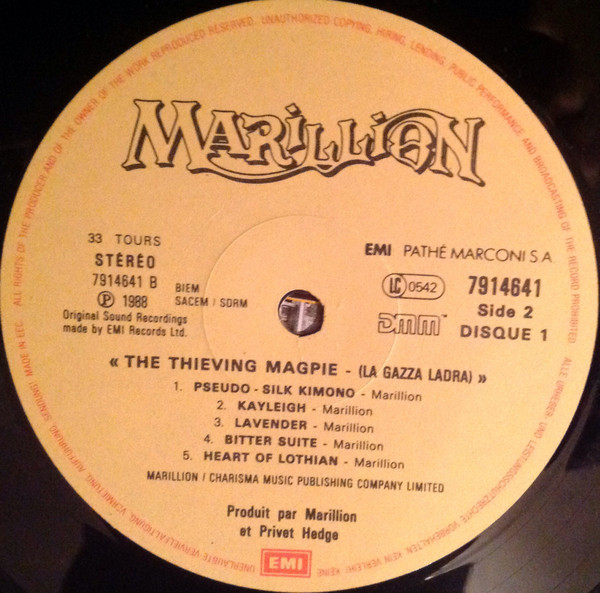 Marillion - The Thieving Magpie (La Gazza Ladra) (2xLP, Album)