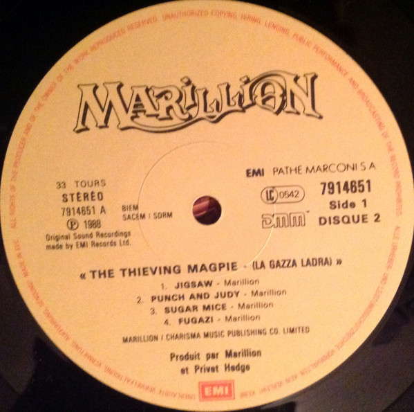 Marillion - The Thieving Magpie (La Gazza Ladra) (2xLP, Album)