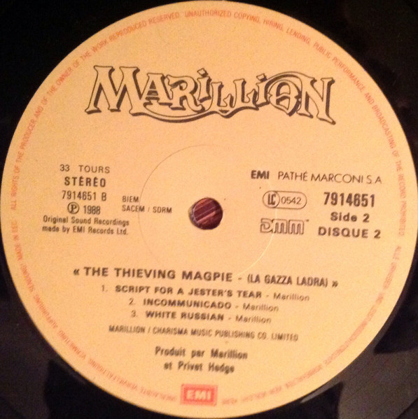 Marillion - The Thieving Magpie (La Gazza Ladra) (2xLP, Album)