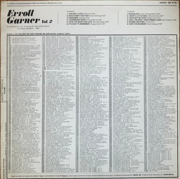 Erroll Garner - Vol. 2 (LP, Comp)