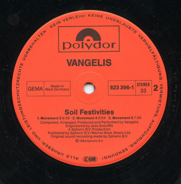 Vangelis - Soil Festivities (LP, Album)