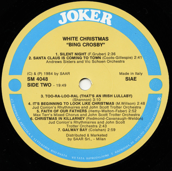 Bing Crosby - White Christmas (LP, Album, RE)