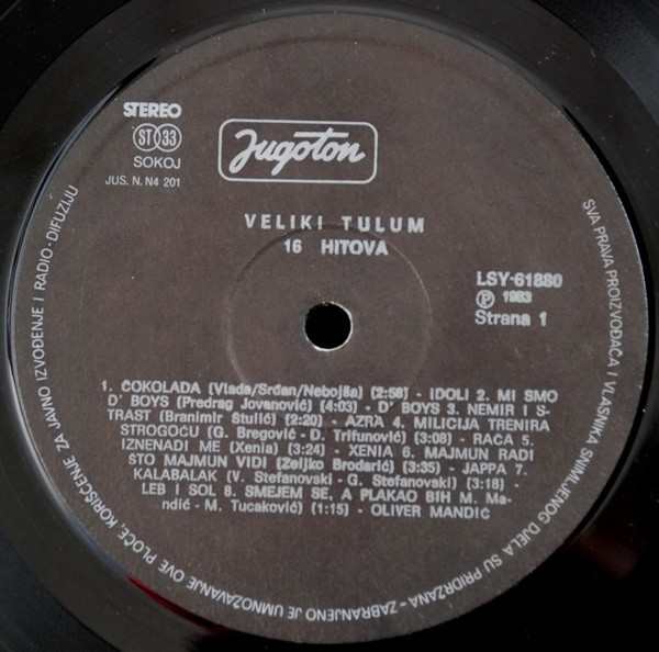Various - Veliki Tulum - 16 Hitova (LP, Comp)