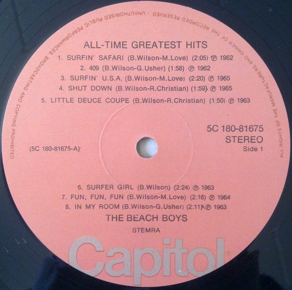The Beach Boys - All Time Greatest Hits (2xLP, Comp)