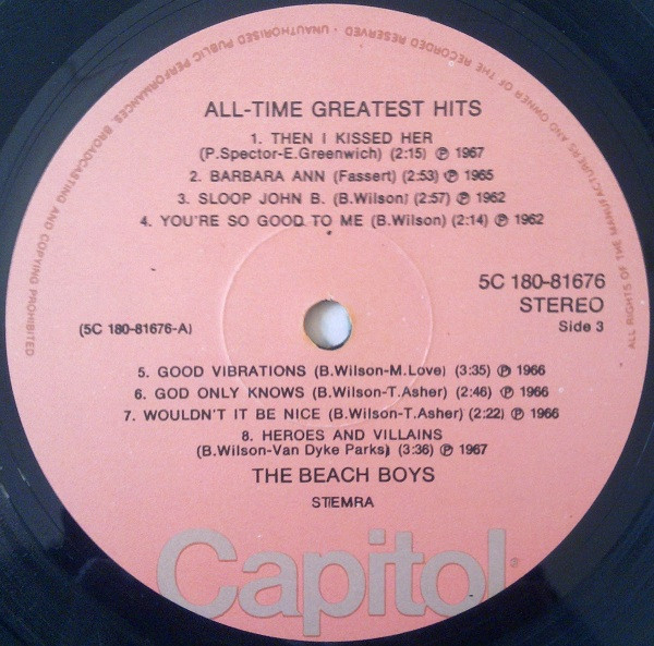 The Beach Boys - All Time Greatest Hits (2xLP, Comp)