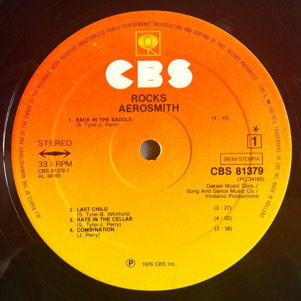 Aerosmith - Rocks (LP, Album, Tex)