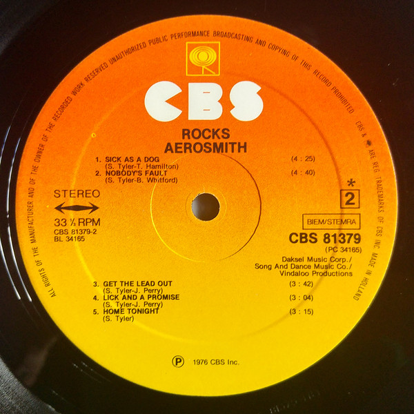 Aerosmith - Rocks (LP, Album, Tex)