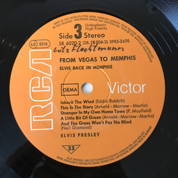 Elvis Presley - From Memphis To Vegas / From Vegas To Memphis (2xLP, Album, RE)