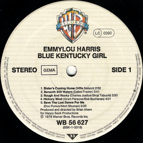 Emmylou Harris - Blue Kentucky Girl (LP, Album)