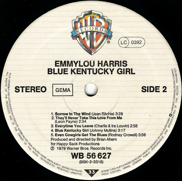 Emmylou Harris - Blue Kentucky Girl (LP, Album)