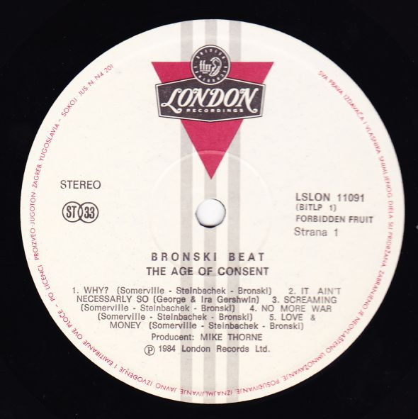 Bronski Beat - The Age Of Consent (LP, Album)
