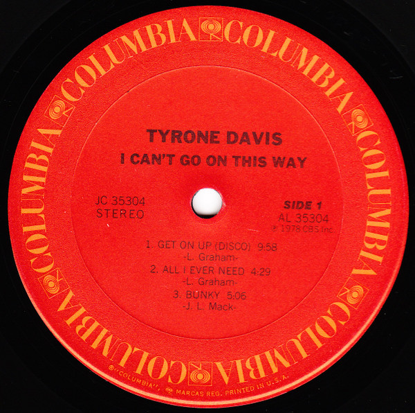 Tyrone Davis - I Can't Go On This Way (LP)