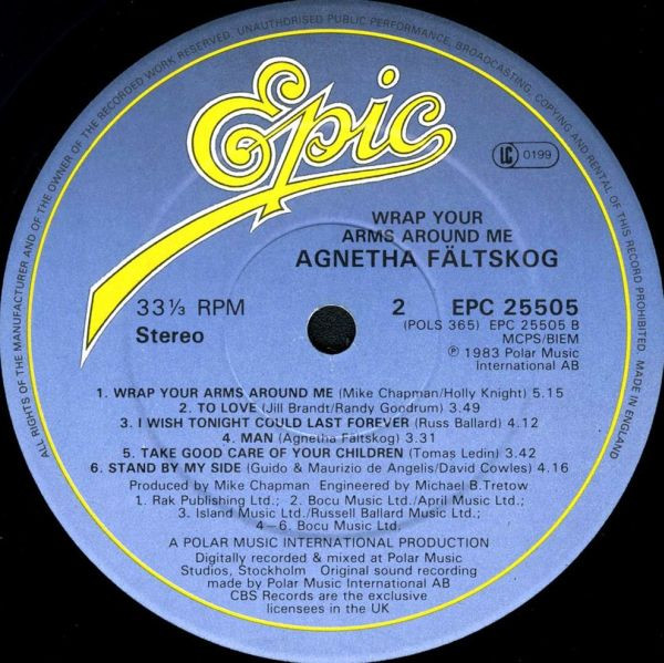 Agnetha Fältskog - Wrap Your Arms Around Me (LP, Album)