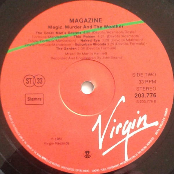 Magazine - Magic, Murder And The Weather (LP, Album)
