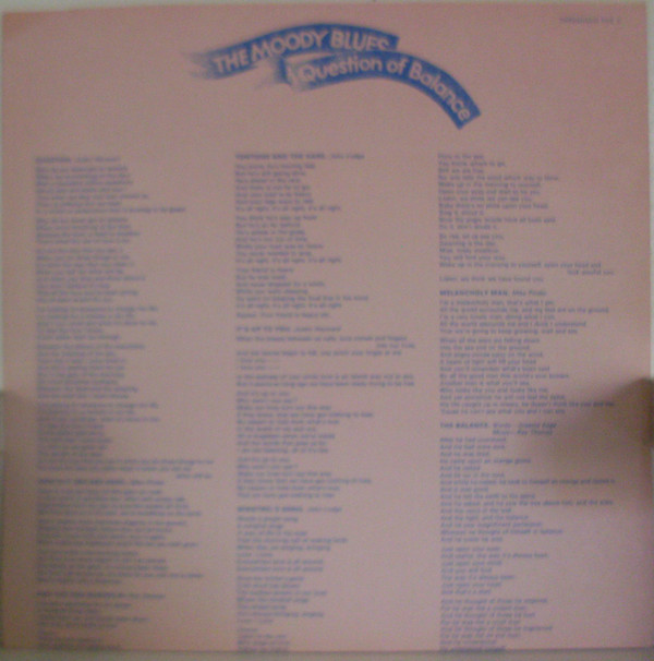 The Moody Blues - A Question Of Balance (LP, Album, RP, Pur)