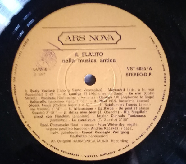 René Clemencic - Il Flauto Nella Musica Antica (LP)