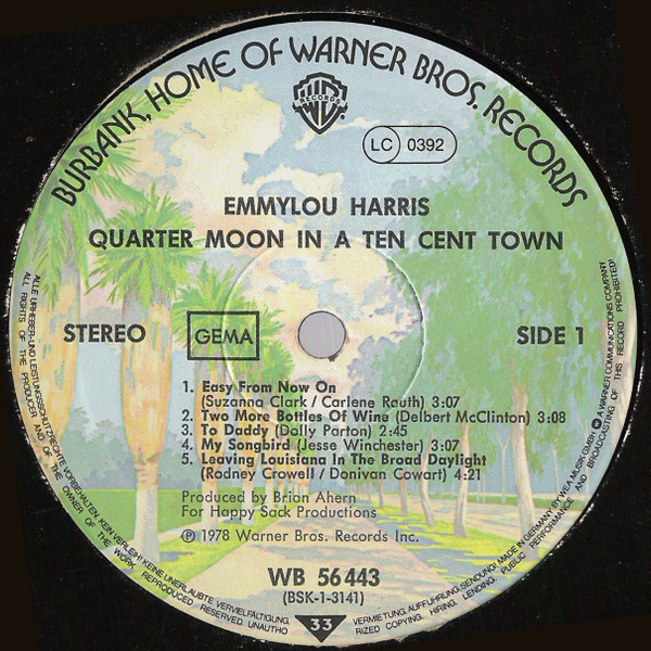 Emmylou Harris - Quarter Moon In A Ten Cent Town (LP, Album)