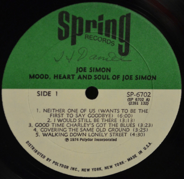 Joe Simon - Mood, Heart And Soul (LP, Album)