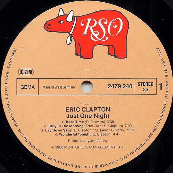 Eric Clapton - Just One Night (2xLP, Album, Gat)