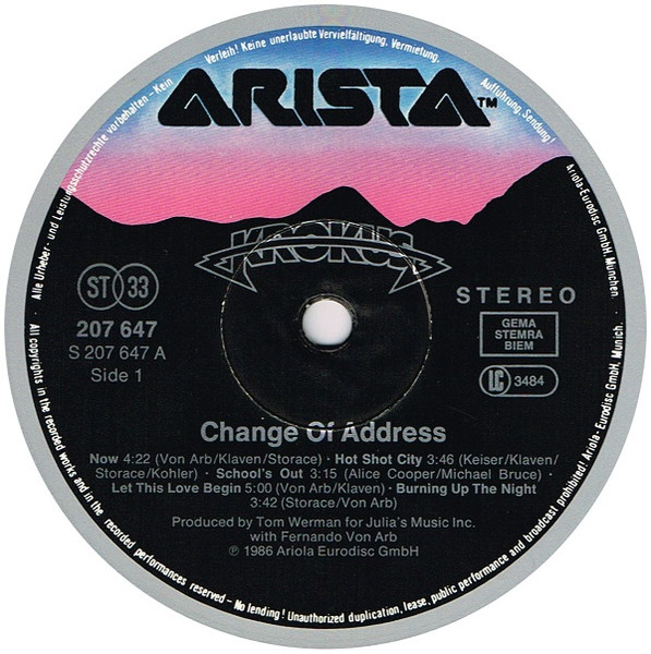 Krokus - Change Of Address (LP, Album)