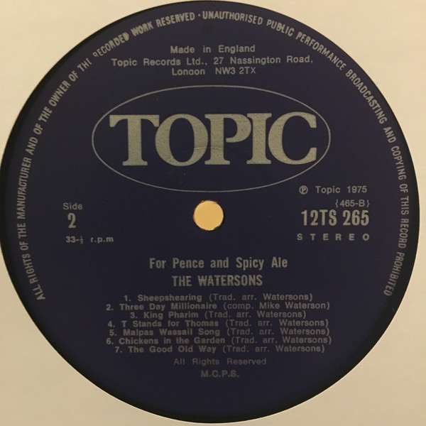 The Watersons - For Pence And Spicy Ale (LP, Album)