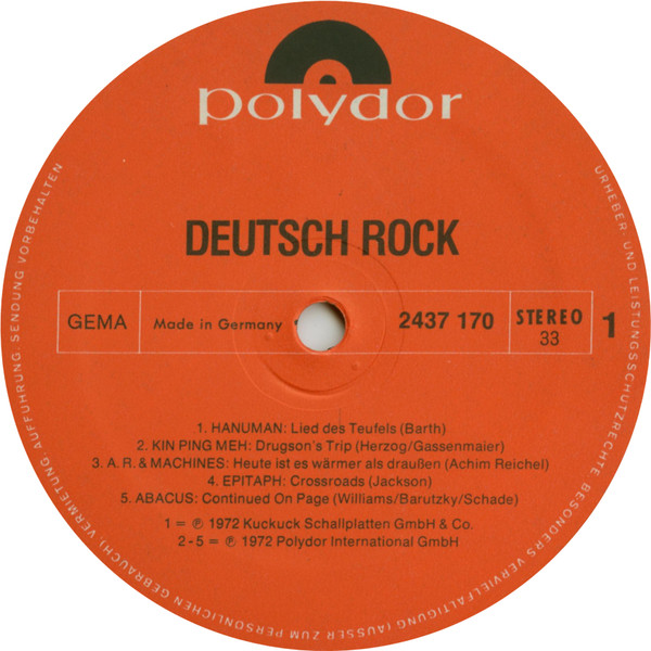 Various - Deutsch Rock (2xLP, Comp)