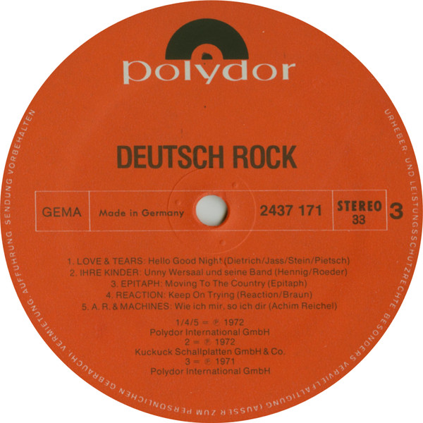 Various - Deutsch Rock (2xLP, Comp)