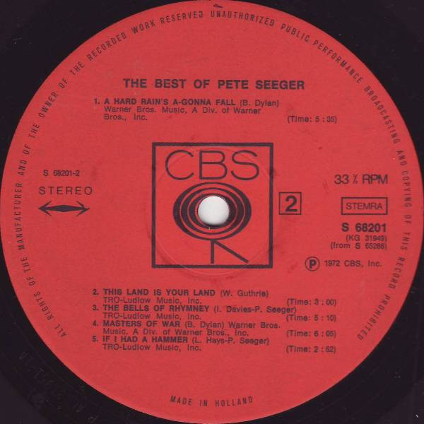 Pete Seeger - The Best Of Pete Seeger (2xLP, Comp, Gat)