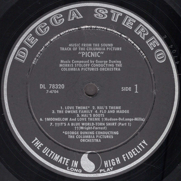 Morris Stoloff Conducting The Columbia Pictures Orchestra - Picnic: Music From The Sound Track Of The Columbia Picture (LP, Album)
