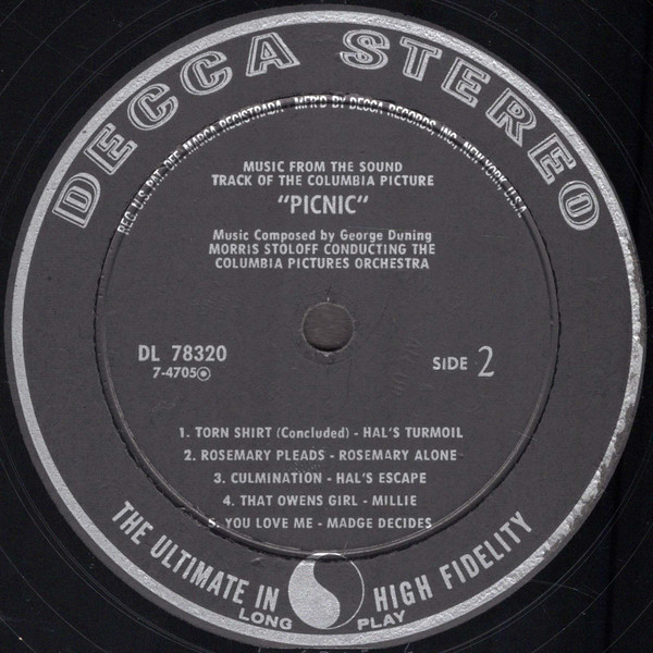 Morris Stoloff Conducting The Columbia Pictures Orchestra - Picnic: Music From The Sound Track Of The Columbia Picture (LP, Album)