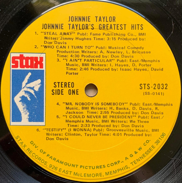 Johnnie Taylor - Johnnie Taylor's Greatest Hits (LP, Comp)