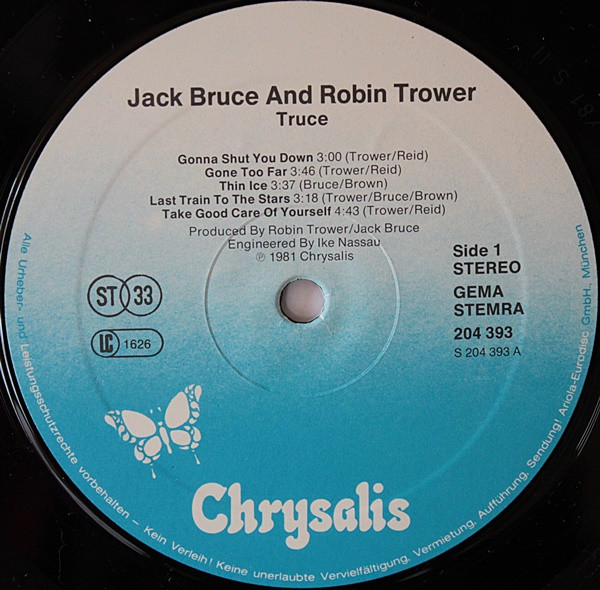 Robin Trower / Jack Bruce - Truce (LP, Album)