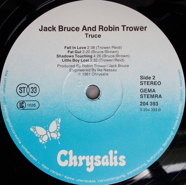 Robin Trower / Jack Bruce - Truce (LP, Album)