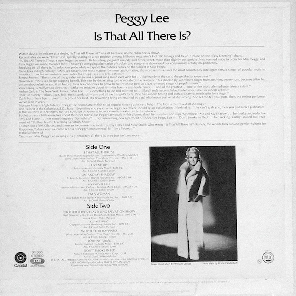 Peggy Lee - Is That All There Is? (LP, Album, Scr)
