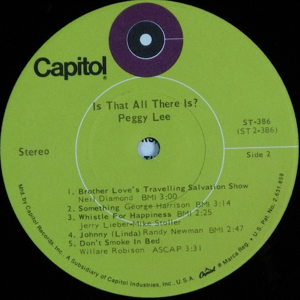 Peggy Lee - Is That All There Is? (LP, Album, Scr)