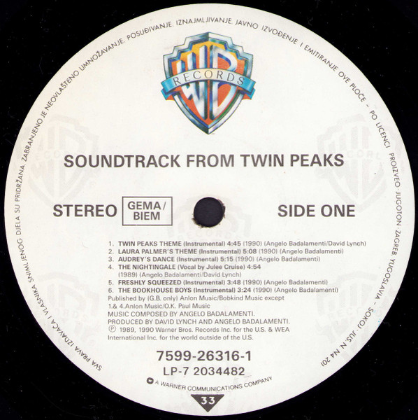 Angelo Badalamenti - Music From Twin Peaks (LP, Album)