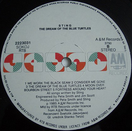 Sting - The Dream Of The Blue Turtles (LP, Album)