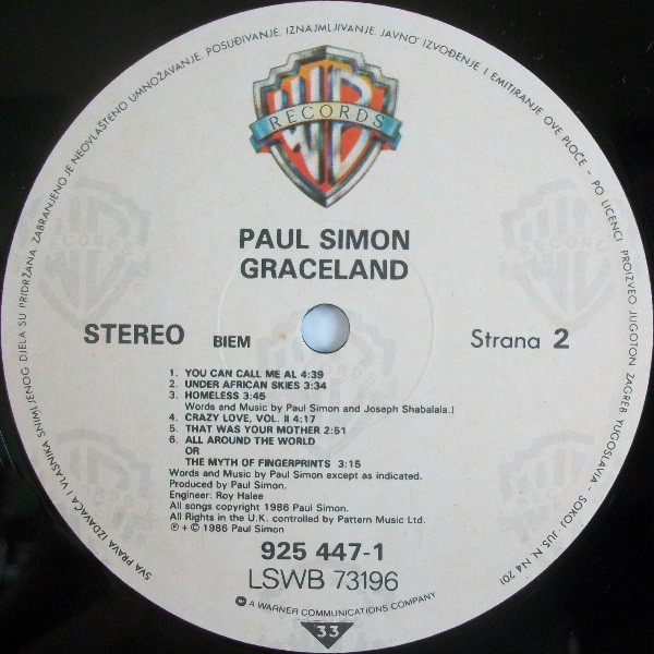 Paul Simon - Graceland (LP, Album)