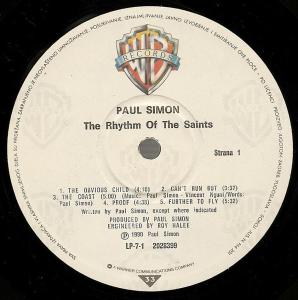 Paul Simon - The Rhythm Of The Saints (LP, Album)