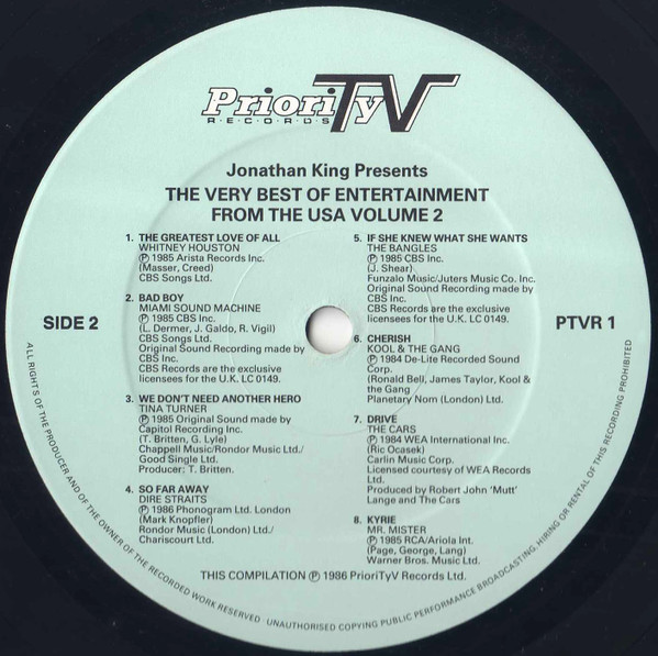 Various - The Very Best Of Entertainment From The USA (Volume Two) (LP, Comp)