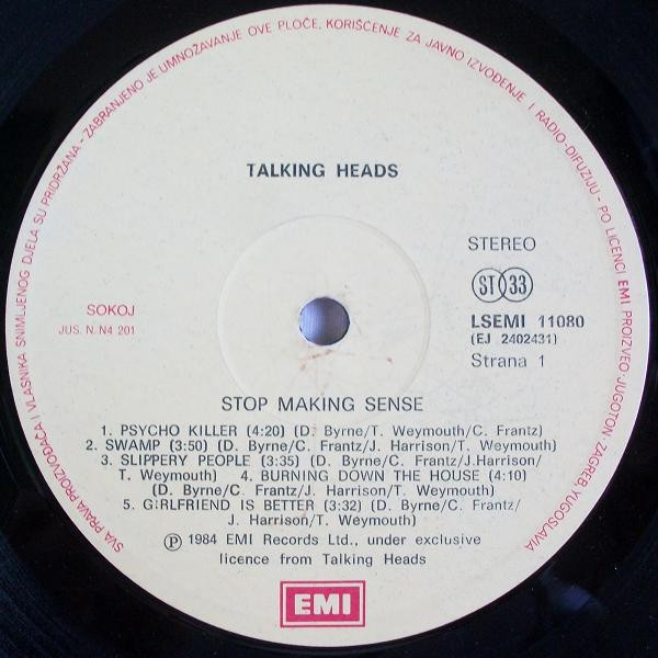 Talking Heads - Stop Making Sense (LP, Album)