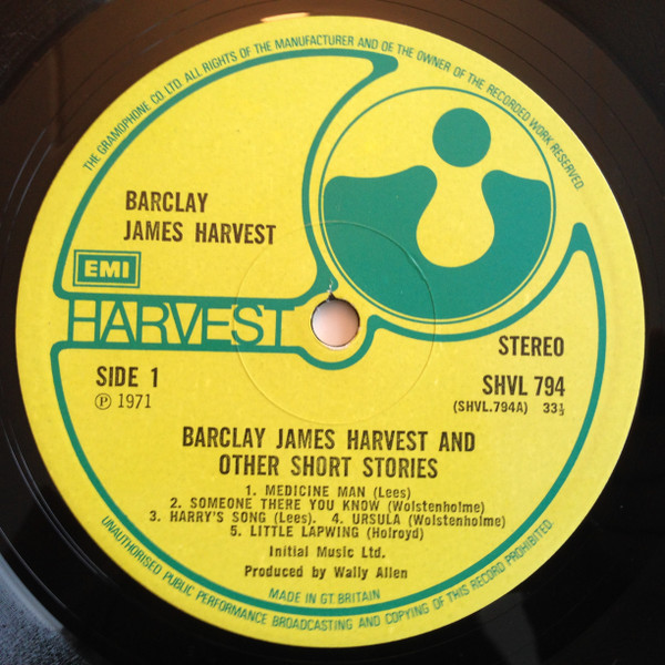 Barclay James Harvest - Barclay James Harvest And Other Short Stories (LP, Album, Tex)