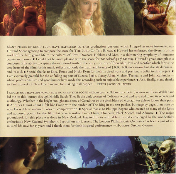 Howard Shore - The Lord Of The Rings: The Fellowship Of The Ring (Original Motion Picture Soundtrack) (CD, Album, Enh)