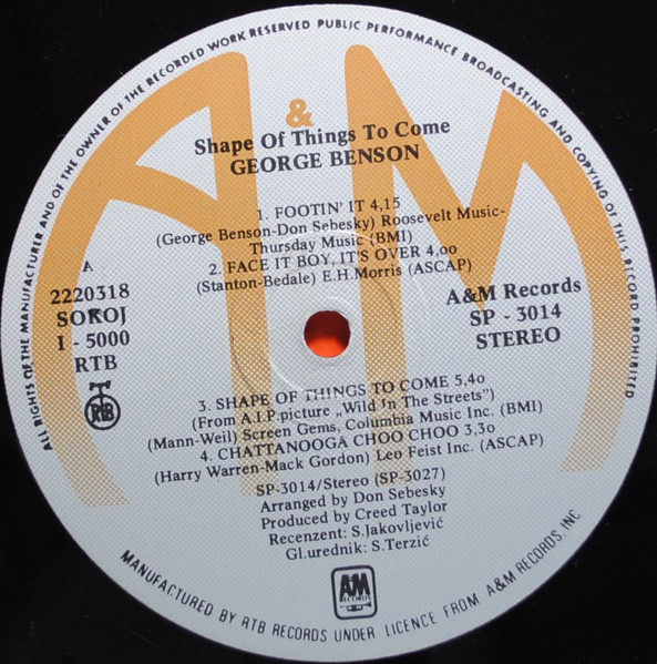 George Benson - Shape Of Things To Come (LP, Album, RE)