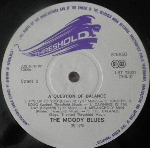 The Moody Blues - A Question Of Balance (LP, Album, RE)