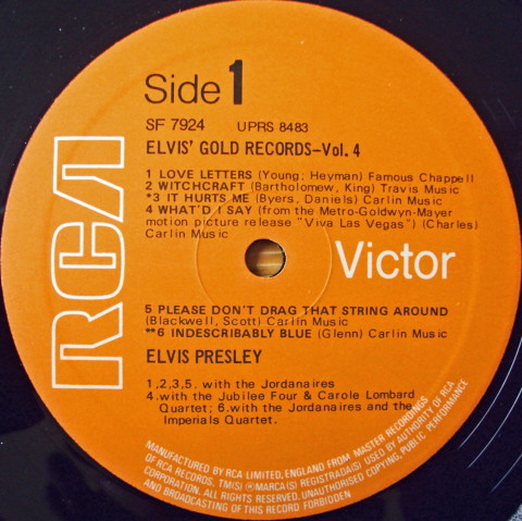 Elvis Presley - Elvis' Gold Records - Volume 4 (LP, Comp, RE)