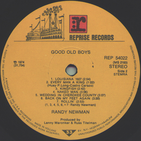 Randy Newman - Good Old Boys (LP, Album)