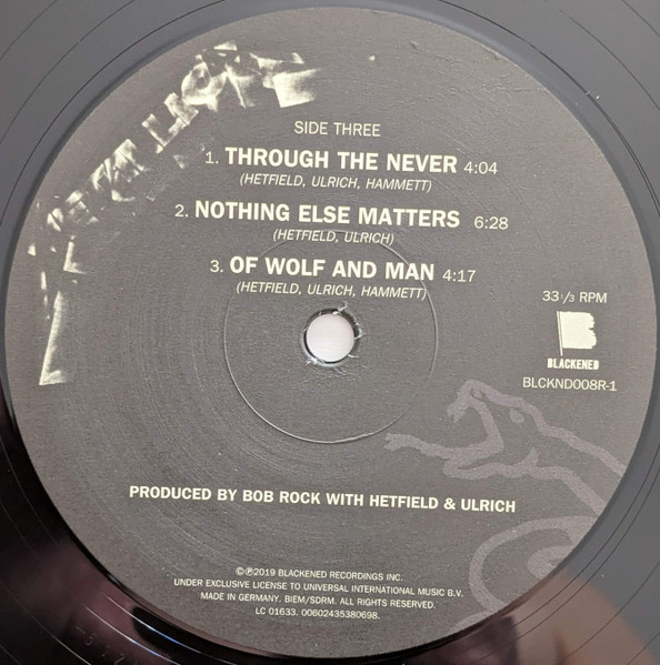 Metallica - Metallica (2xLP, Album, RE, RM, 180)